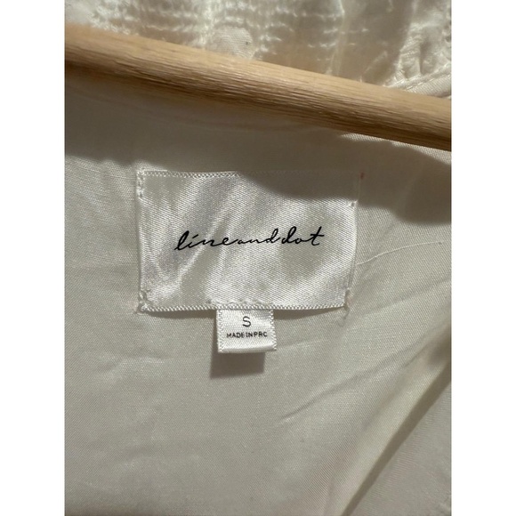 Line and Dot Maxi Dress Womens Size S White Tiered Fringe Bohemian Chic EUC - Picture 4 of 12